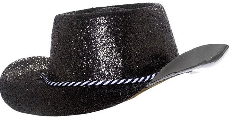 Chapeau cowboy noir à paillettes pas cher