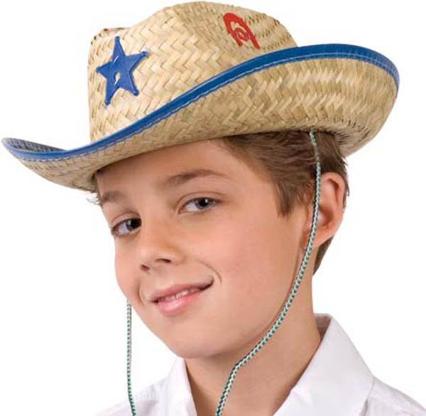 Chapeau Cowboy en Paille pour Enfant étoile Rouge COOLMP Lot de 6 