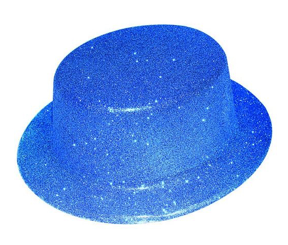 Chapeau haut de forme Bleu pailleté pas cher