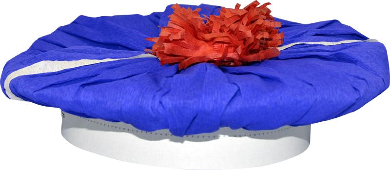 Chapeau marin bleu en papier crépon pas cher pour se déguiser