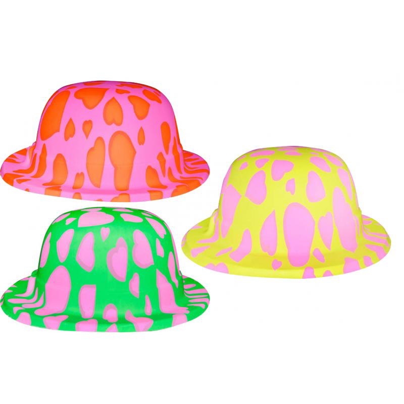 Chapeau melon fluo clown pas cher