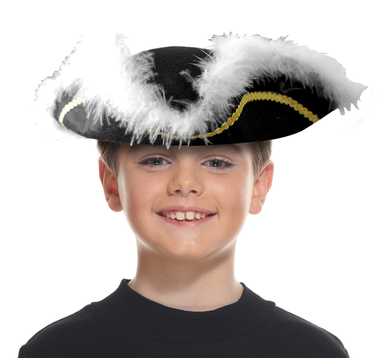 Chapeau tricorne noir Pirate enfant pas cher