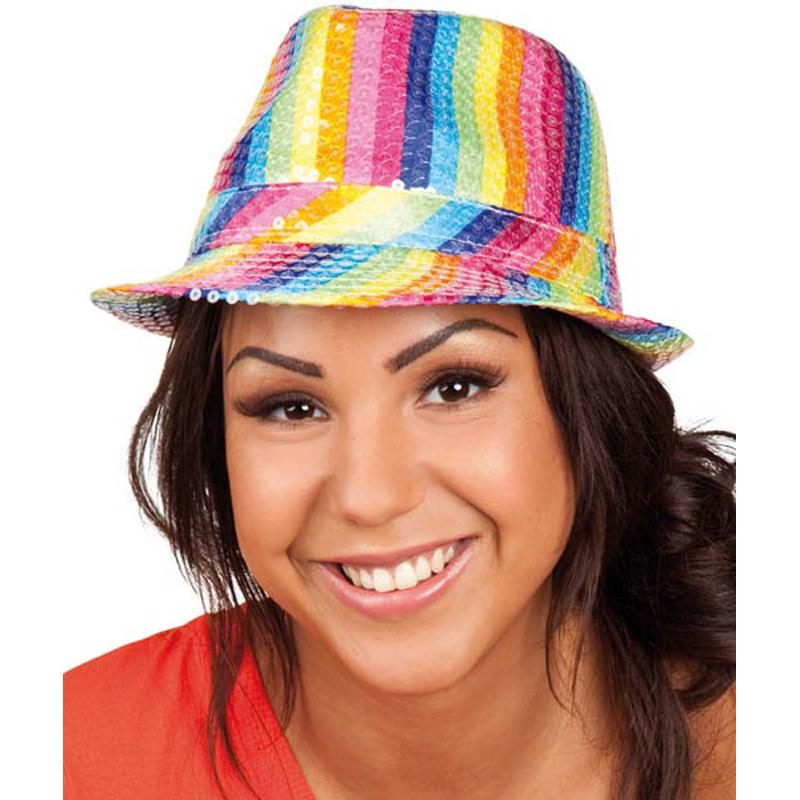 Chapeau trilby multicolore pas cher