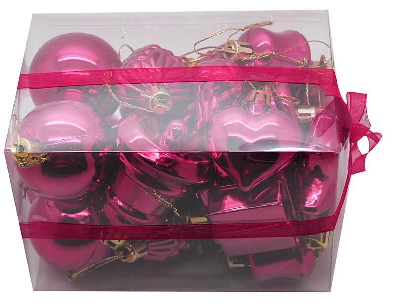 Coffret de 20 décorations de Noël fuchsia pas cher