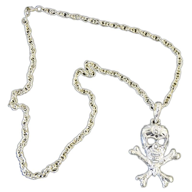 Collier Métal Tête De Mort 70 cm pas cher