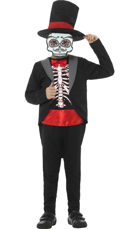 Costume squelette dia de los muertos enfant pas cher