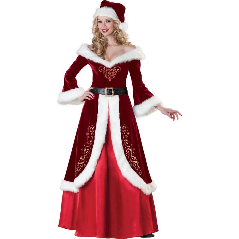 Costume Mère Noël velours luxe pas cher