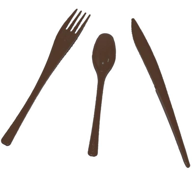 30 Couverts Jetables Chocolat