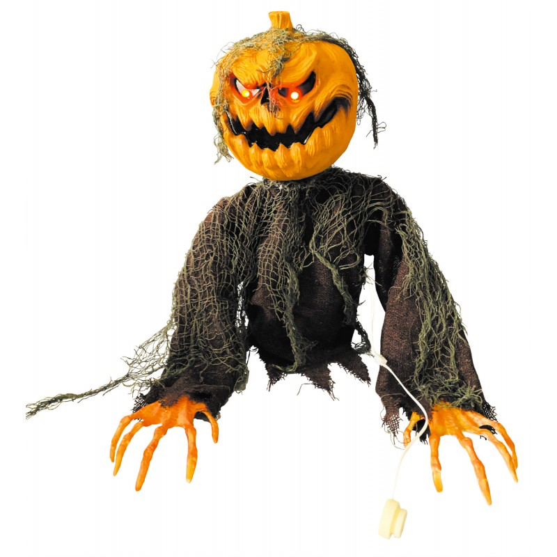 Décoration citrouille vivante animé de 33 cm pour Halloween