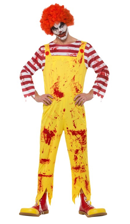Déguisement Clown Tueur Jaune et Rouge pas cher