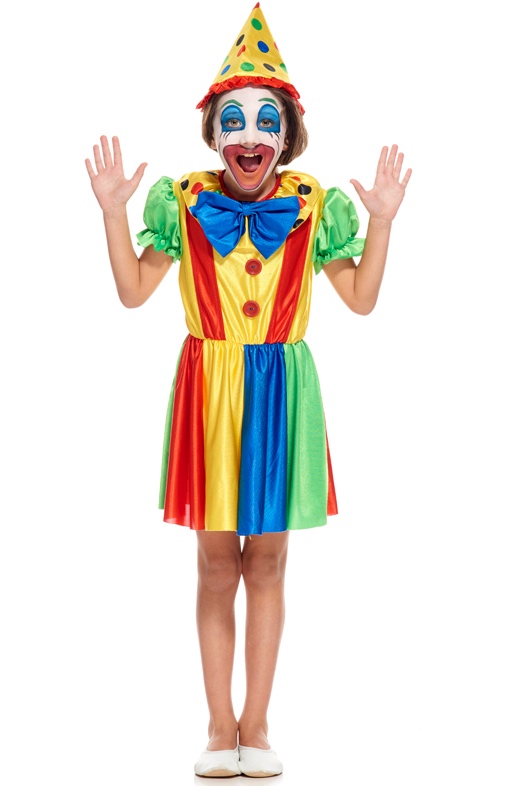 Déguisement de petite clown multicolore pas cher