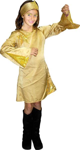 Déguisement robe disco dorée pour enfant