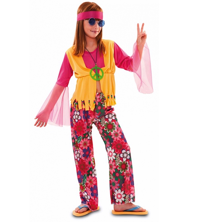 Déguisement hippie flower power pour fille pas cher