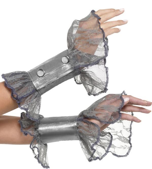 Gants Gris en Dentelle pas cher