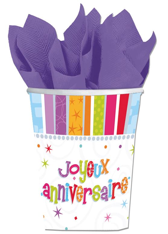 Gobelets Joyeux Anniversaire luxe pas cher