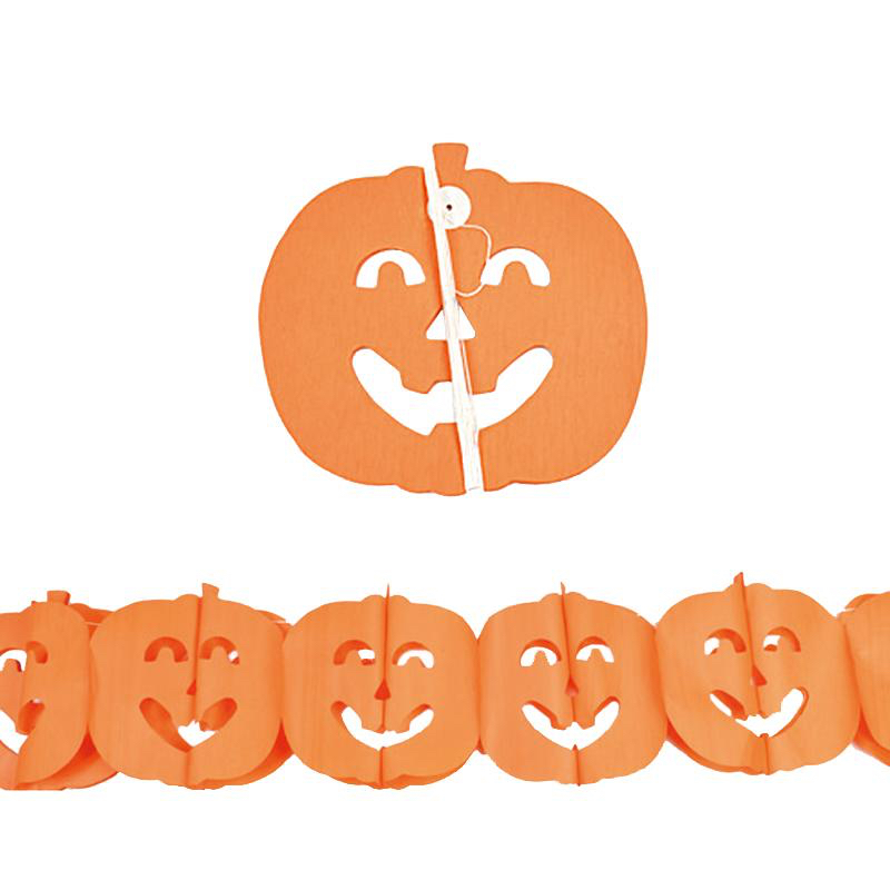 Guirlande citrouille halloween papier pas cher