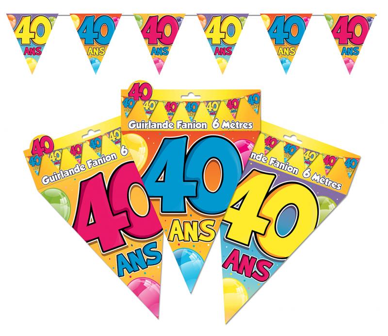 Guirlande anniversaire fanions 40 ans