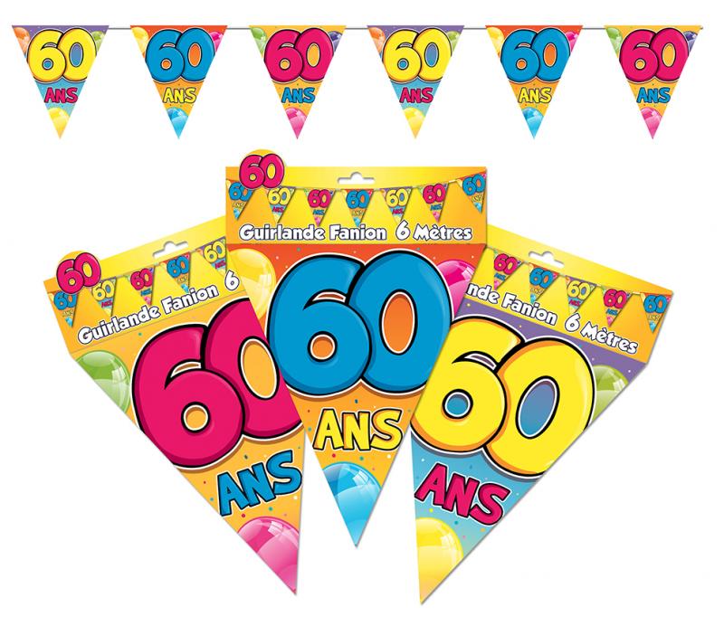Guirlande anniversaire fanions 60 ans