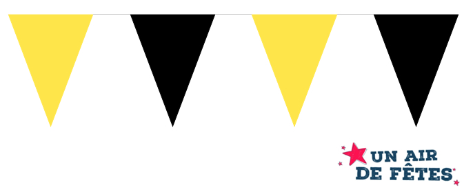 Guirlande fanions triangle jaune et noir pas cher