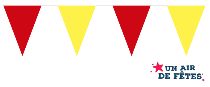 Guirlande fanions triangle rouge et jaune pas cher