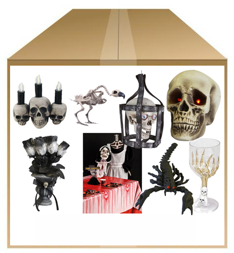 kit déco squelette halloween pas cher