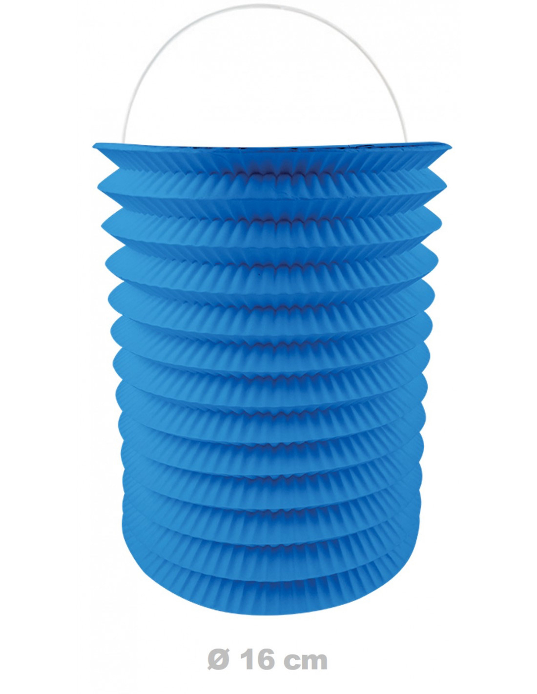 Lampion bleu cylindrique en papier pas cher