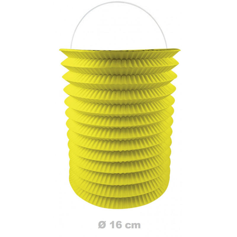 lampion jaune cylindrique en papier pas cher