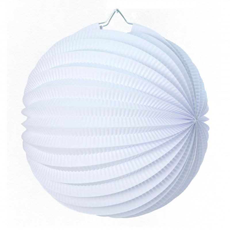 lampion rond blanc en papier pas cher