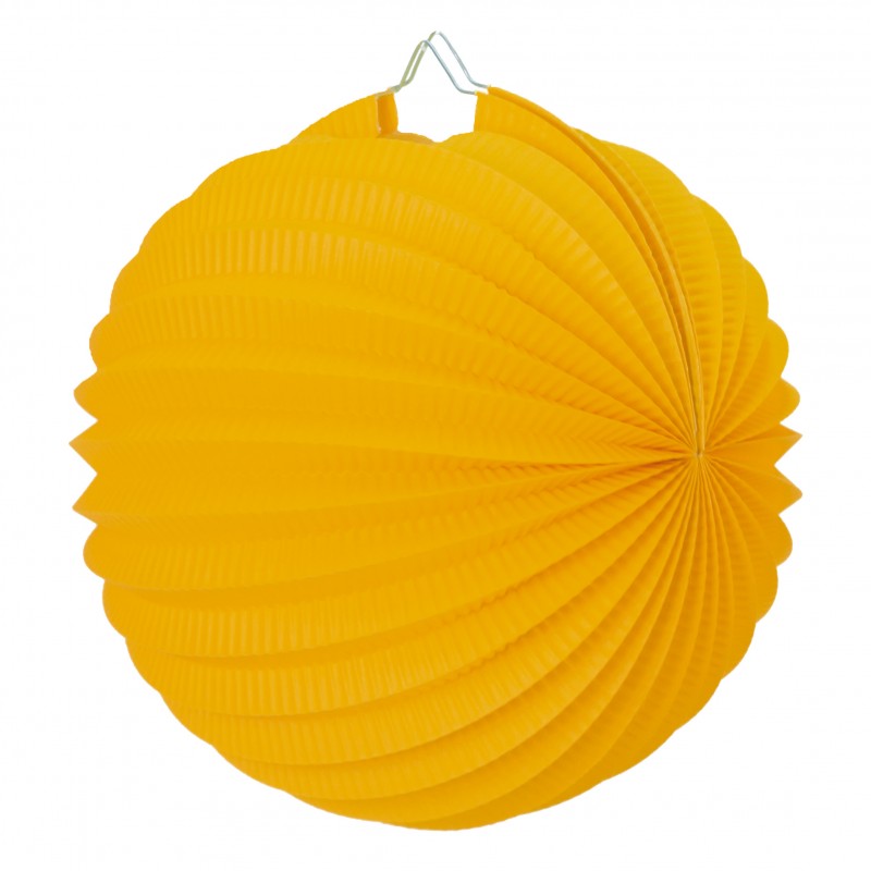 Lampion rond Jaune Moutarde pas cher