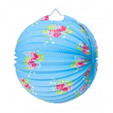 Lampion shabby bleu pas cher