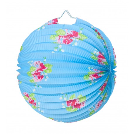 Lampion shabby bleu pas cher