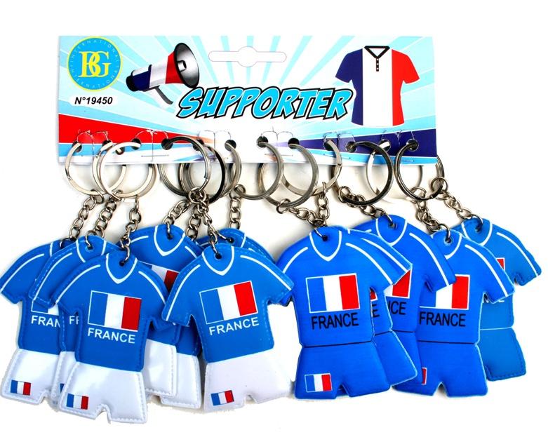 Lot de 12 porte clés maillot foot France pas cher