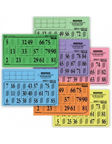 500 cartons de loto souples
