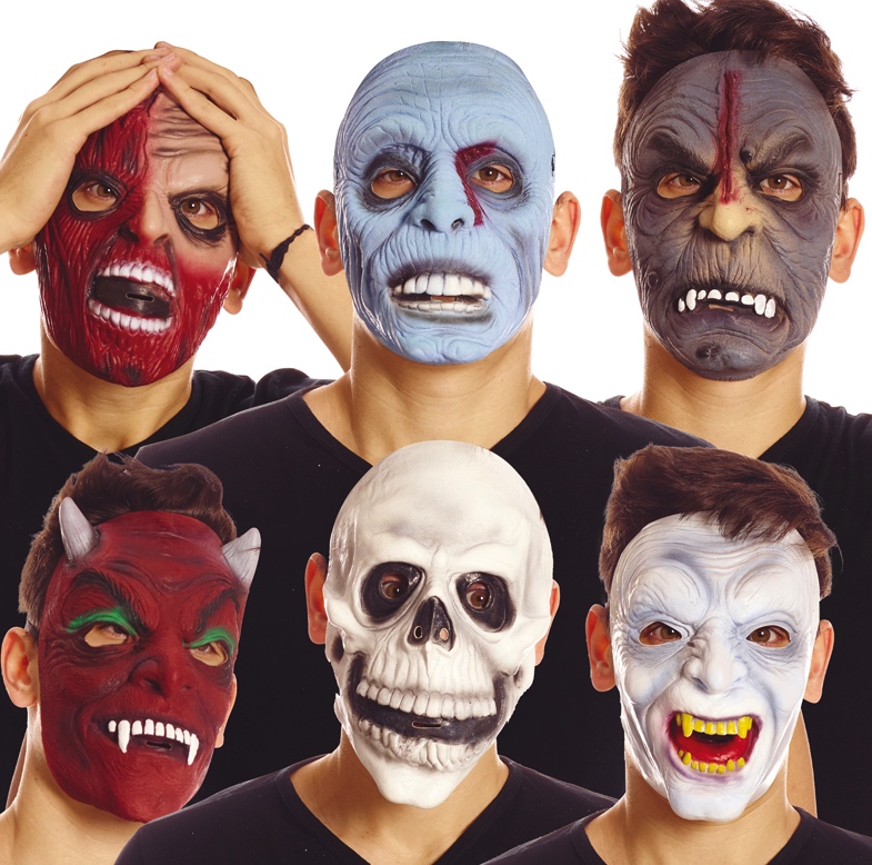 Masque Halloween Adulte Latex Assortis pas cher