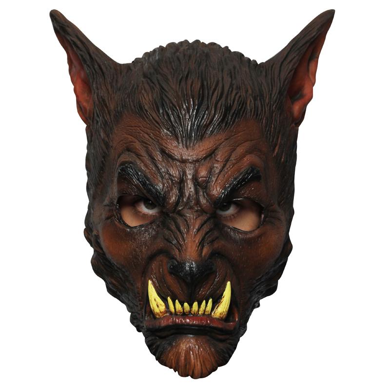 masque loup garou marron en latex pas cher