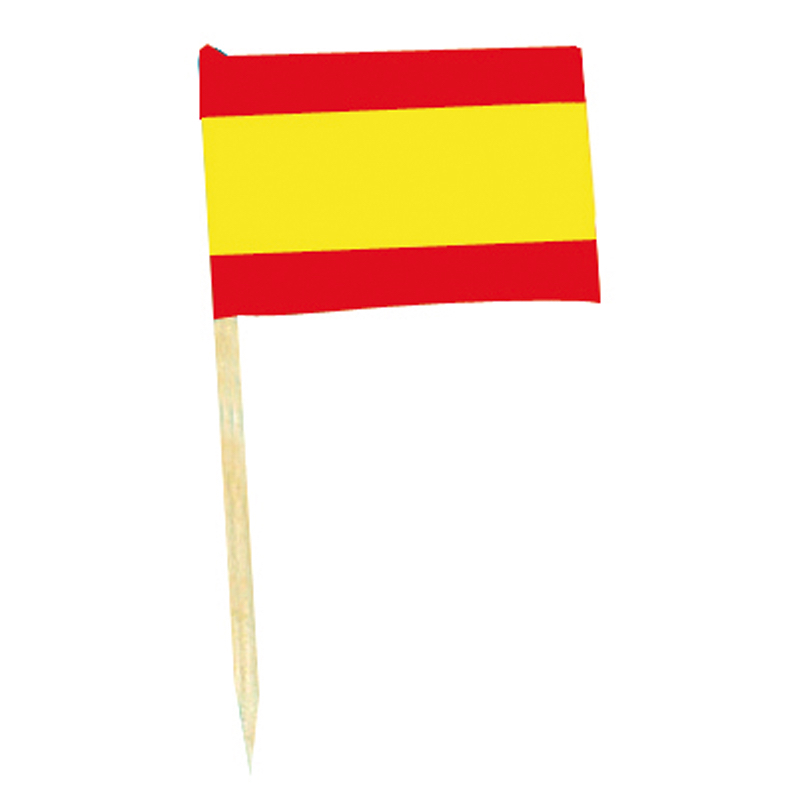 Mini drapeaux espagne avec pic en bois pas cher