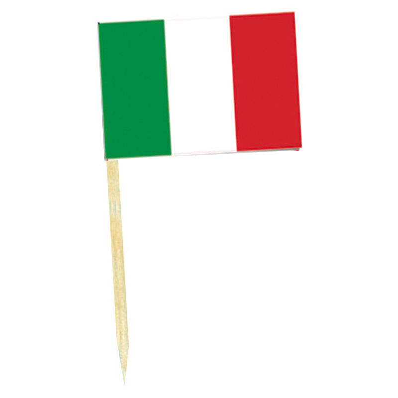 Mini drapeaux Italie avec pic en bois pas cher