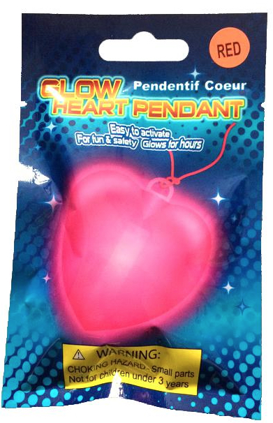 Pendentif coeur lumineux avec cordon pas cher