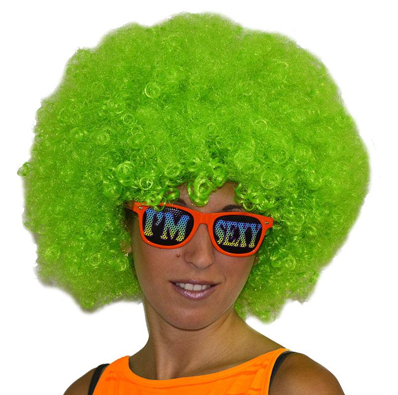 Perruque afro de couleur verte pour adulte