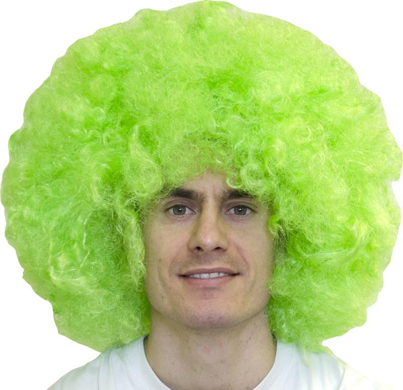 Perruque big afro pour adulte de couleur verte