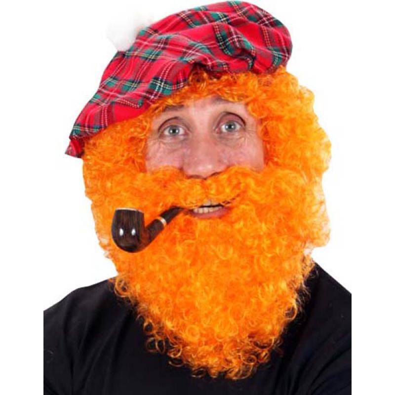 Perruque et barbe rousse Saint Patrick