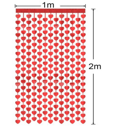 Rideau avec frange en coeur pas cher