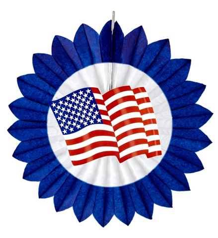 Rosace drapeau usa bleu pas cher