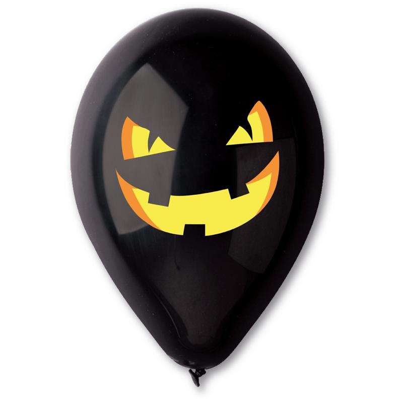 Sachet de 100 ballons noirs imprimés citrouille