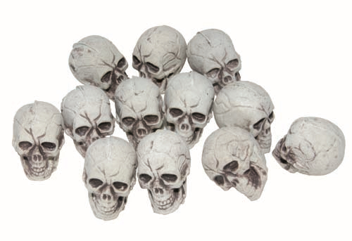 Halloween : sachet de 12 crânes plastique
