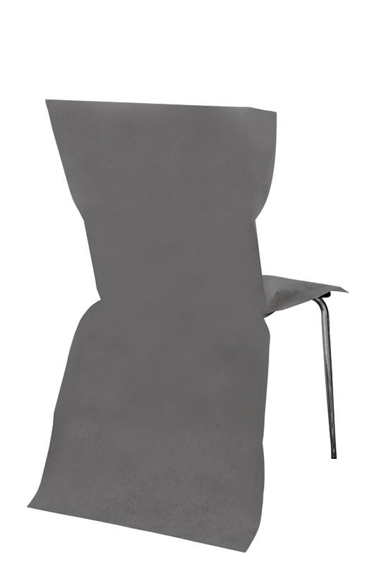 Sachet de 6 housses de chaise non tissé Gris pas cher