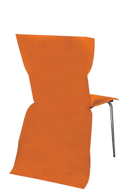 Sachet de 6 housses de chaise non tissé Orange pas cher