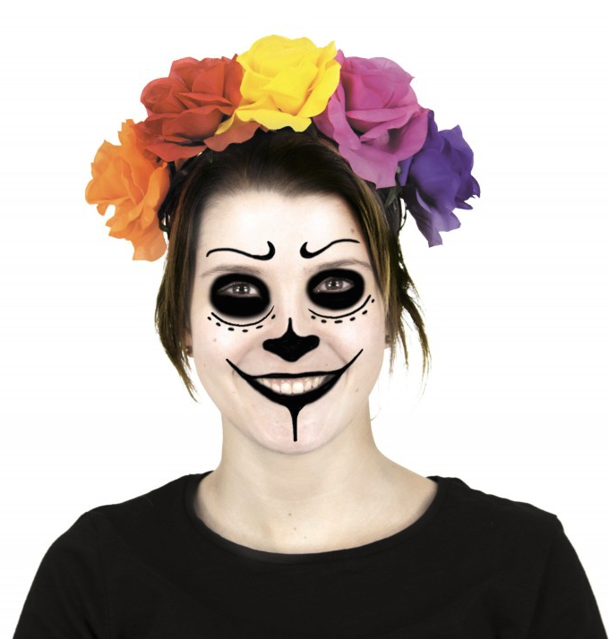 Serre tête à fleurs Frida de la Muerte pas cher