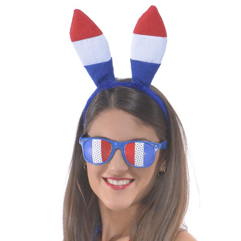 Serre tête lapin tricolore pas cher