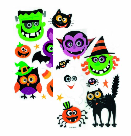 Sticker halloween avec yeux mobiles pas cher